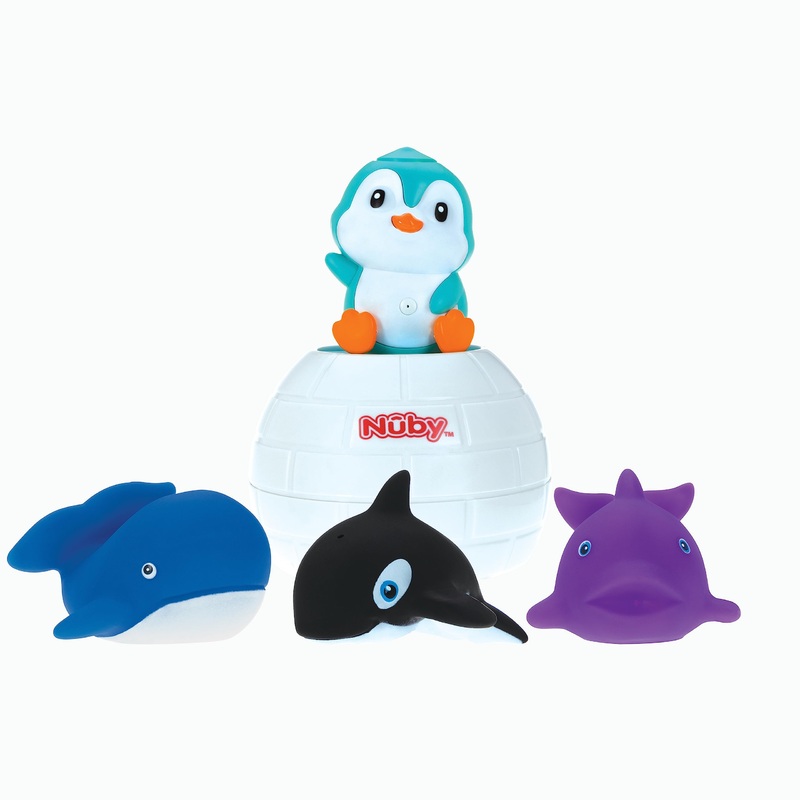 Nuby Pop-Up Penguin Bath Toy With 3 Bath Squirters – Baby Bath Toy For Boys And Girls 18+ Months