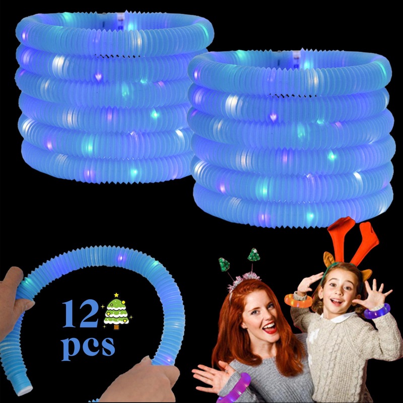 Purple 12 Pack Light Up Party Favors Supplies,Bulk Glow Sticks Bracelet,Necklace Accessories For Kids,Birthday Return Gifts Trea