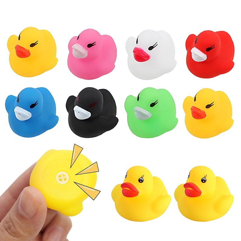 Rubber Duck Toy Duckies, Preschool Bath Toys Bathtub Floating Squeaky Duckies Gift For Kids, Baby Showers Classroom Incentives,