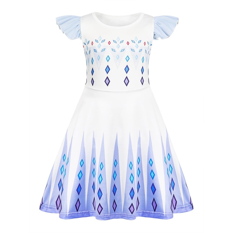 Sukyfecde Girls Princess Dresses Toddler Kids Costume Birthday Party Outfits Halloween Dress Up 5T White