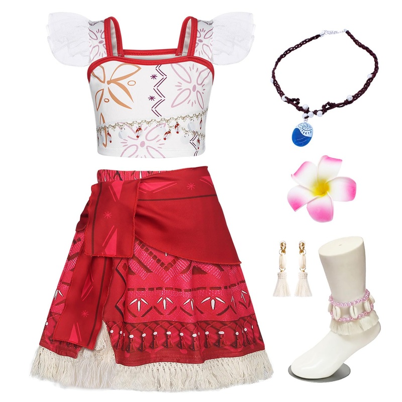 Wonderbabe Girls Adventure Outfit Princess Dress Up Lace Ruffle Sleeve Dress Kids Halloween Christmas Cosplay Costume With Acces