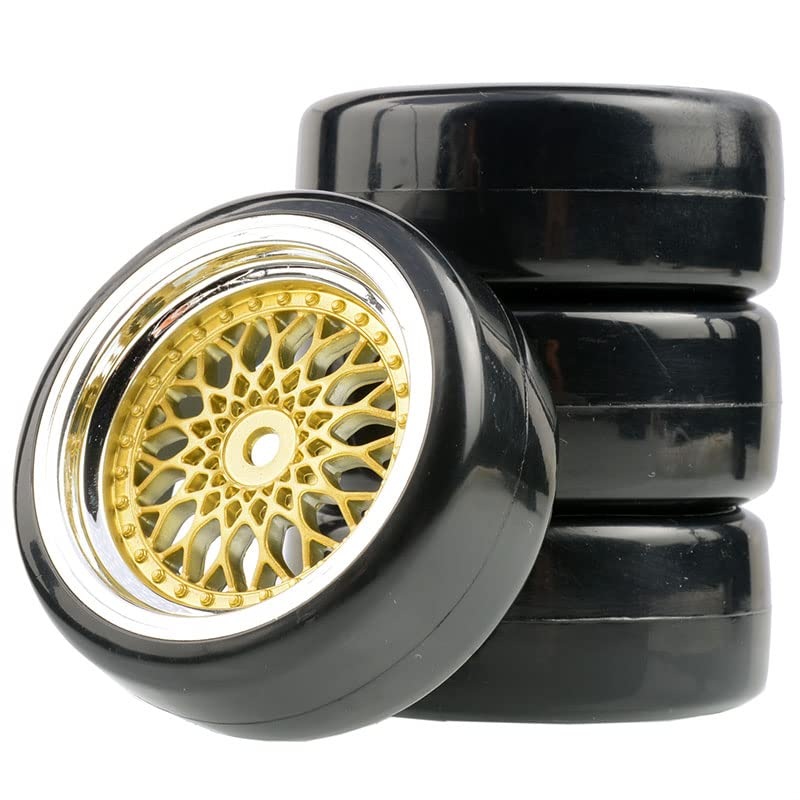 Zhipaiji 1/10 Drift Wheels Tires Set, Diameter 62Mm Rc Car Road Wheels And Tires With 12Mm Hex Rc Drift Car Tires Offset 3/6/9Mm