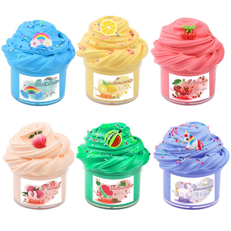 6 Pack Butter Slime Kit, Soft, Non-Sticky, Mess-Free And Stretchy, Diy Scented Slime For Kids Boys And Girls, Premium Birthday G