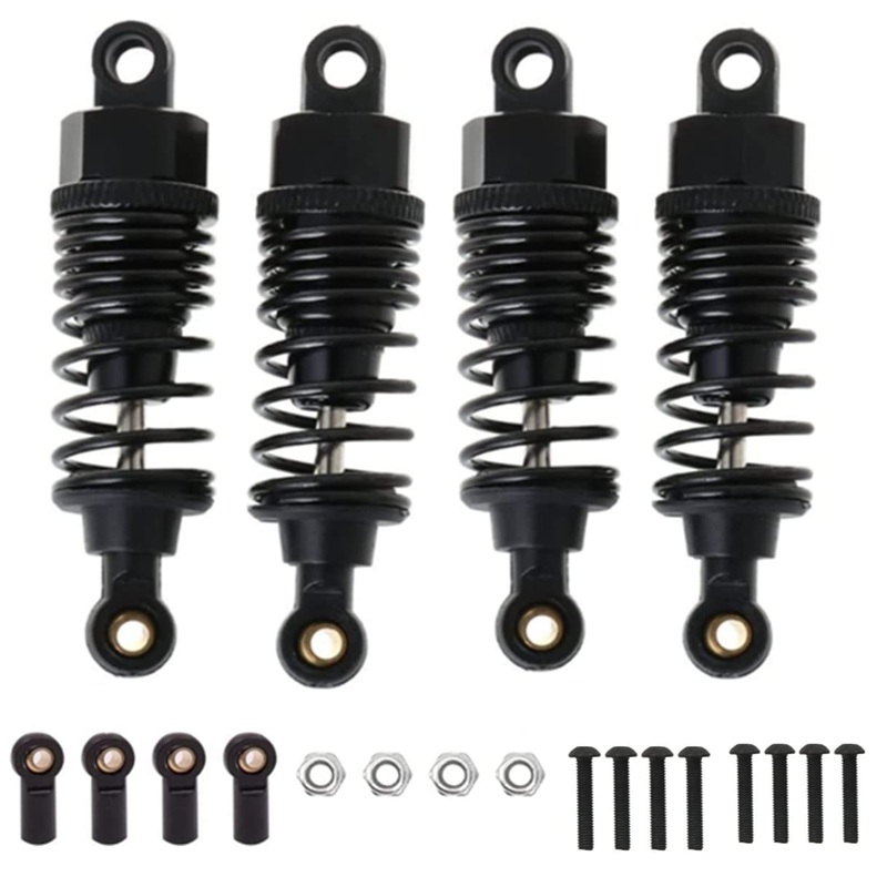 Aluminum Rc Shocks Absorbers Damper For Tamiya Tt01 Mf-01X 1/10 Rc Car Upgrades Parts 4 Pcs/Set(Black)