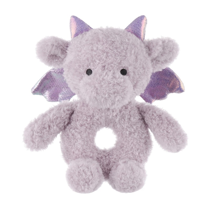 Apricot Lamb Purple Dragon Soft Baby Rattle For Boys And Girls, Plush Stuffed Animal Rattle Toy Lovey For The Newborn, 0-3 Month