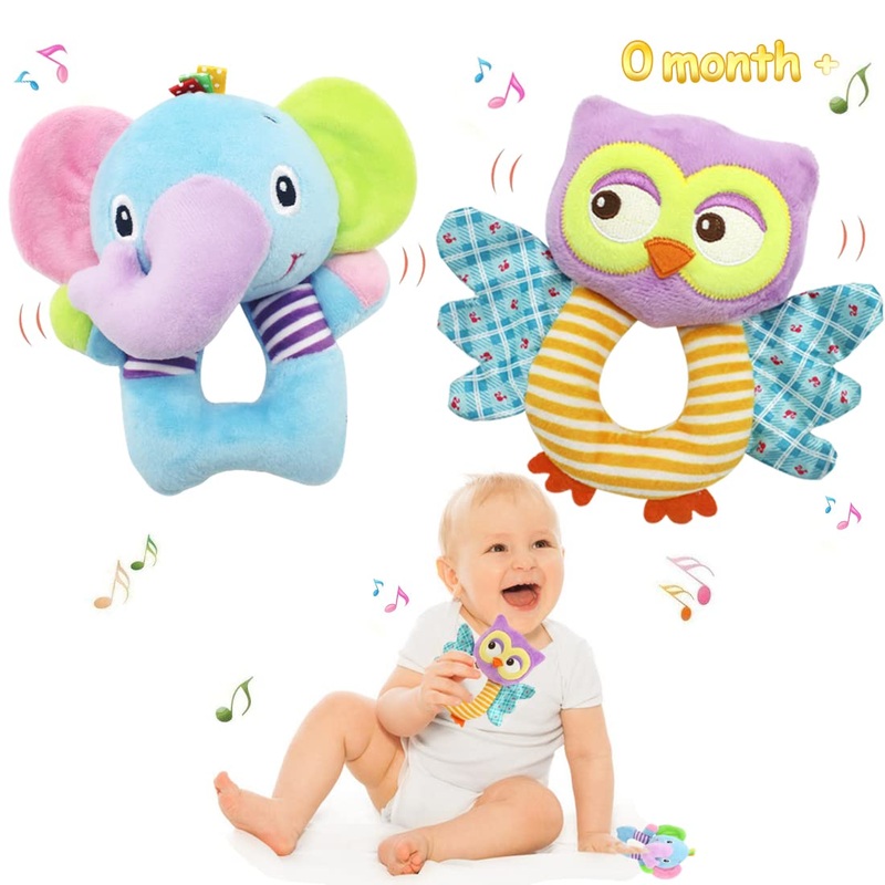 Baby Car Seat Toys, Infant Soft Plush Rattle, Cute Animal Doll,Early Development Hanging Stroller Toys For Newborn Boys Girls Gi
