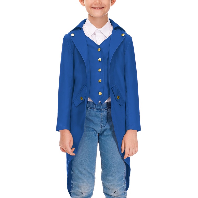Besserbay Halloween Boys Steampunk Gothic Renaissance Medieval Jacket Retro Vampire Tailcoat Blue 4 Years