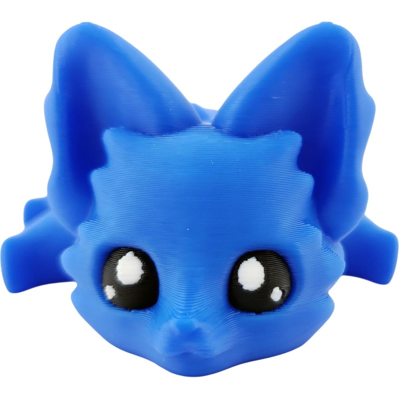 Cute Fox Desk Buddy, Articulated 3D Printed Fidget, 7.5 Inches, Authorized Seller (Blue)