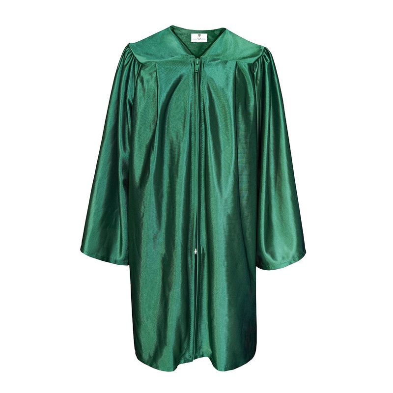 Gradplaza Shiny Choir Robe Kindergarten Preschool Graduation Gown Shiny Graduation Gown For Kids Forest Green Size 24