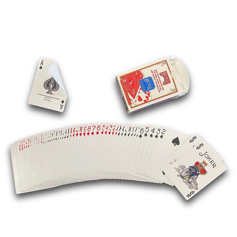 Hat Trick Magic Bicycle Rider Back Gaff Playing Card Decks (Blank Back, Red Box)