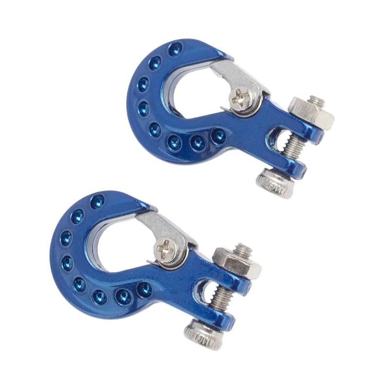 Lafeina Rc Crawler Winch Hooks, Metal Trailer Tow Hook For 1/10 Rc Car Scx10 Tamiya Cc01 D90 D110 Tf2 Trx4 Accessories (B, Blue)