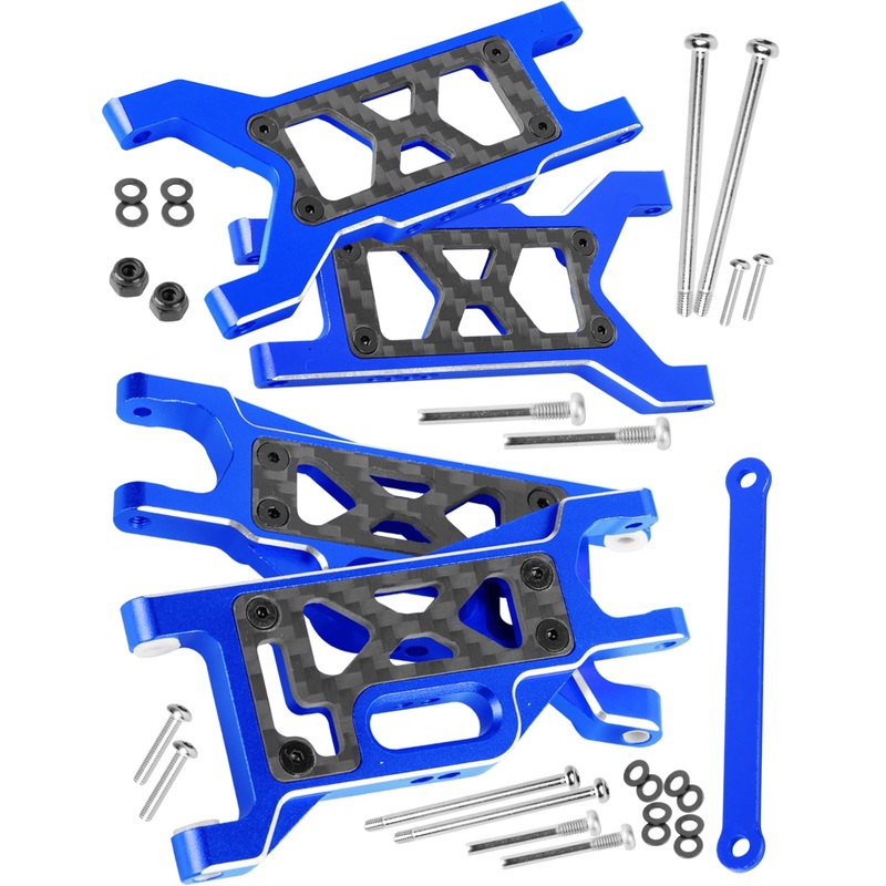 Rcarmubwow A Arms Upgrades Part For 1/10 Slash 2Wd,Slash 2Wd Vxl,Alloy Aluminum Front Rear Rc Suspension Arms,4Pcs,Navy Blue