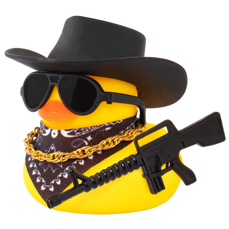 Wonuu Black Cool Rubber Duck Car Ornaments – Duck Car Dashboard Decoration, M16