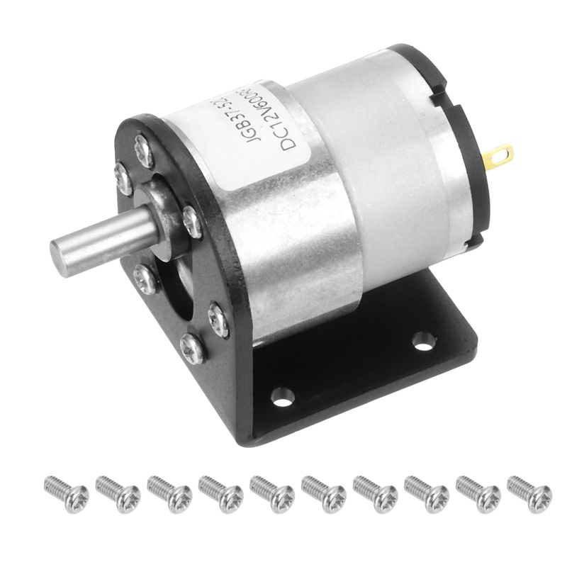 Dmiotech Micro Dc 12V 600Rpm Geared Motor With Bracket Gear Reduction Motors 37Mm Diameter Gearbox Micro Speed Reduction For Rc