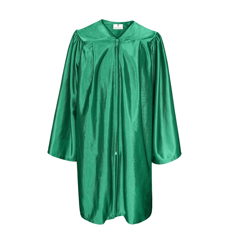 Gradplaza Shiny Choir Robe Kindergarten Preschool Graduation Gown Shiny Graduation Gown For Kids Emerald Green Size 30
