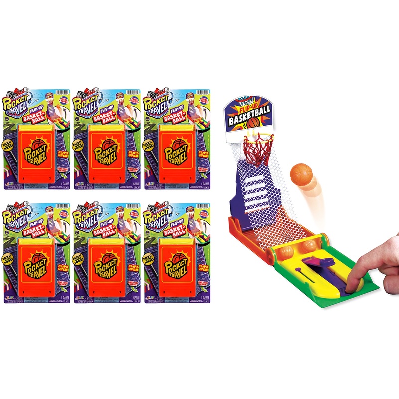 Ja-Ru Mini Finger Basketball Shooting Game (6 Pack) – Handheld Mini Basketball Game For Kids | Tabletop & Desktop Fidget Toys |