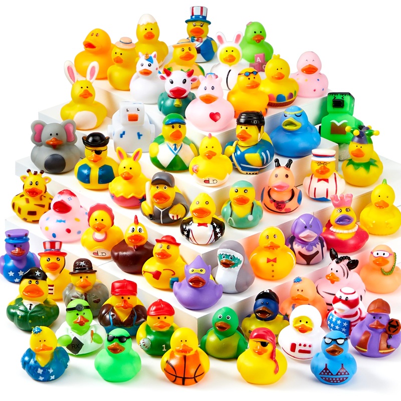 Joyin 240 Pcs Rubber Ducks, Random Assortment Ducks Bulk With Mesh Carry Bag, Mini Rubber Duckies For Baby Bath Toys, Kids Toddl