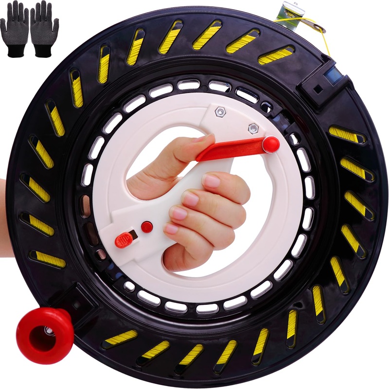 Kite Reel With Upgraded Braking And Anti-Reverse Function – 11.03 Inches, 2600 Feet String, Large-Size Grip For Adults, Any Posi