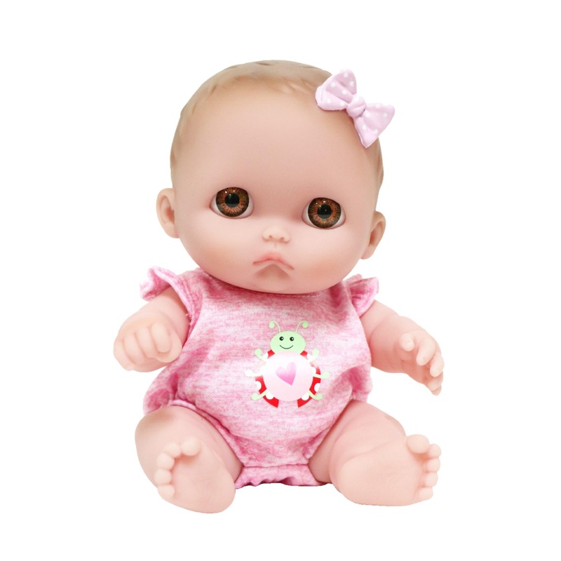 Lil Cutesies 8.5” All Vinyl Baby Doll | Posable And Washable | Removable Outfit | Mimi – Brown Eyes | Jc Toys | Ages 2+