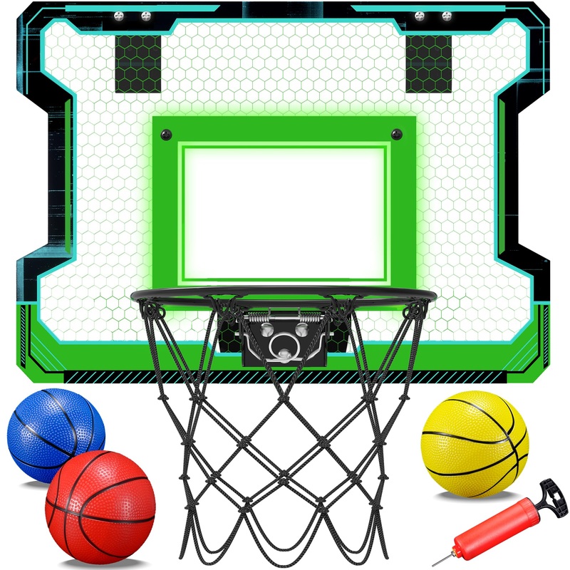 Mini Indoor Basketball Hoop, Basketball Hoop With Complete Accessories For Room & Wall Mounted, Over The Door Small Basketball A