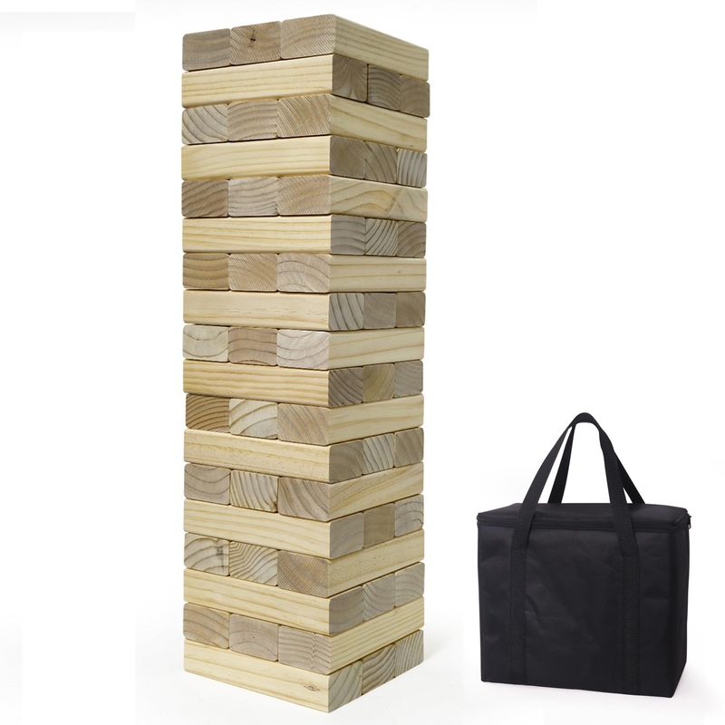 Nattork Giant Tumbling Tower (Stack From 2.16Ft To 5+ Ft), Wood Stacking Giant Blocks Game| Made From Premium Pine Wood| Ideal F