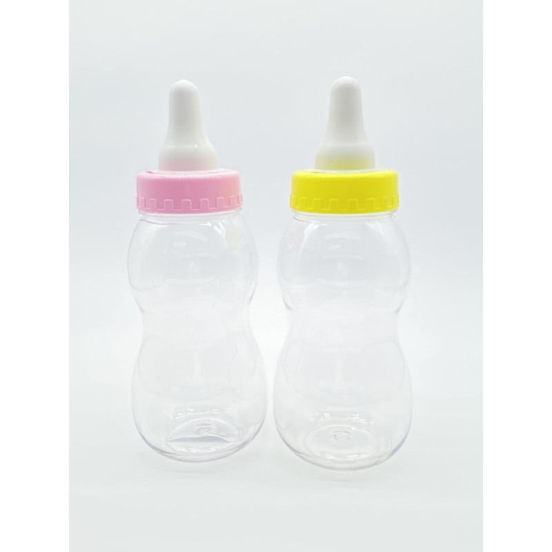 Paradise Beach Baby Bottle Piggy Bank Funny Coin Bank Transparent Pvc Piggy Bank For Kids Toddler Boys Girls 2 Pcs (Yellow Pink)