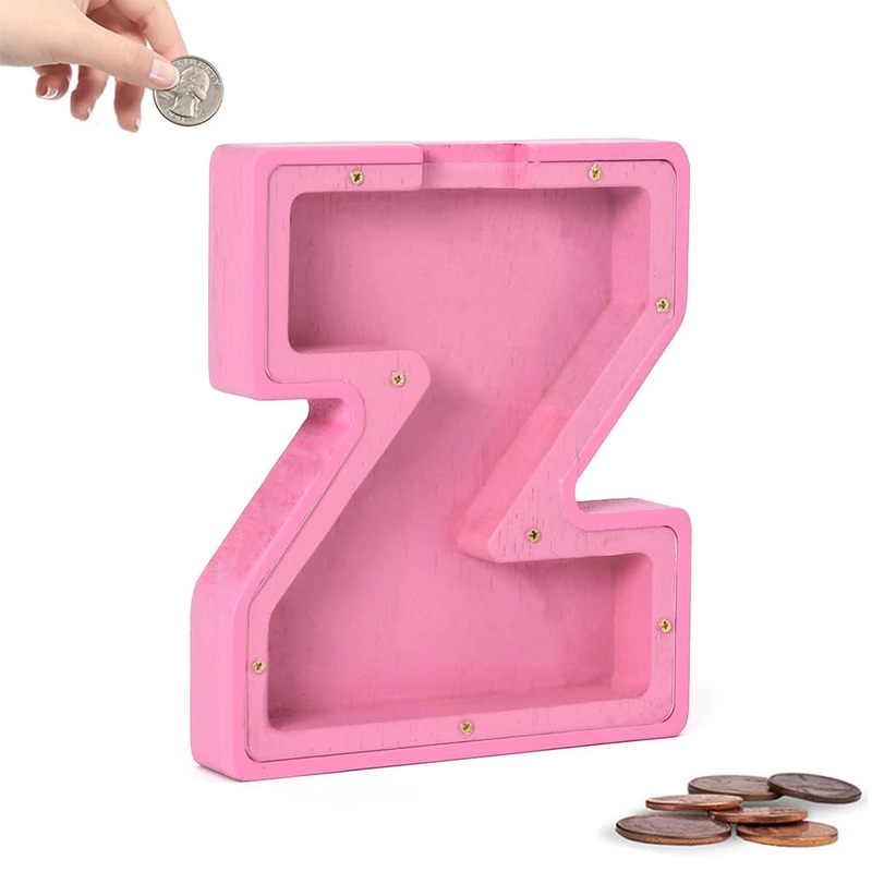 Personalized Wooden Piggy Bank – Creative Alphabet Letter Storage Tank, Money Box Gift For Kids, Christmas & Birthday