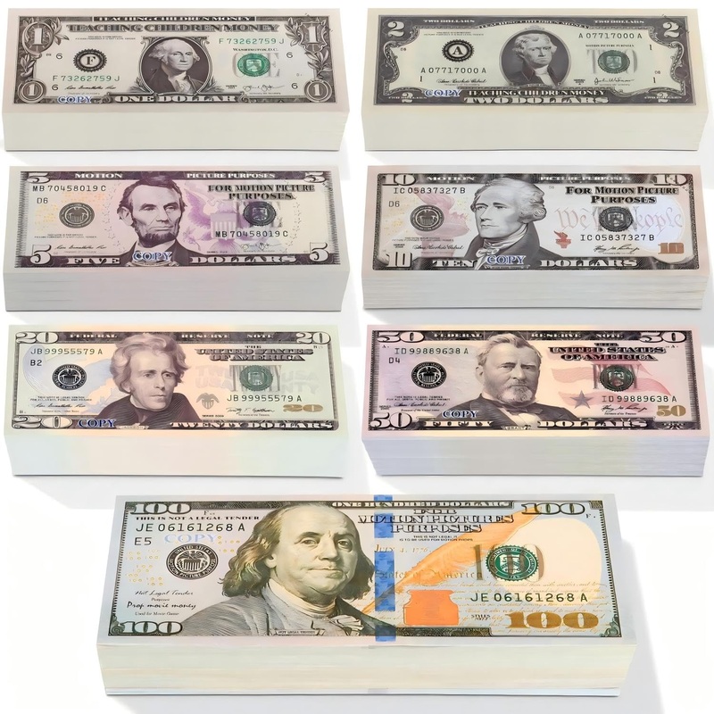 Qofida 700 Pcs Prop Money Number Learning Play Education Toys For Girls Boys,Develops Early Math Skills,Play Money For Board Gam