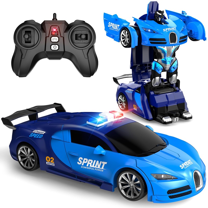 Snowrap Remote Control Car, Rc Cars One-Click Becoming Robot Transforming Toys Car For Boys 8-12, 4-7, Smooth Deformation, Demo