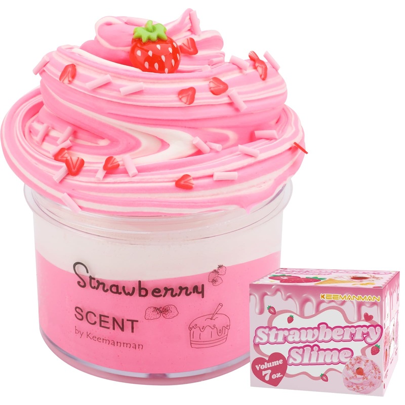 Strawberry Butter Slime, 7 Oz. Scented Slime Kit Toys Cute Preppy Stuff For Girls Boys Kids, Cool Teen Girls Birthday Gifts Part