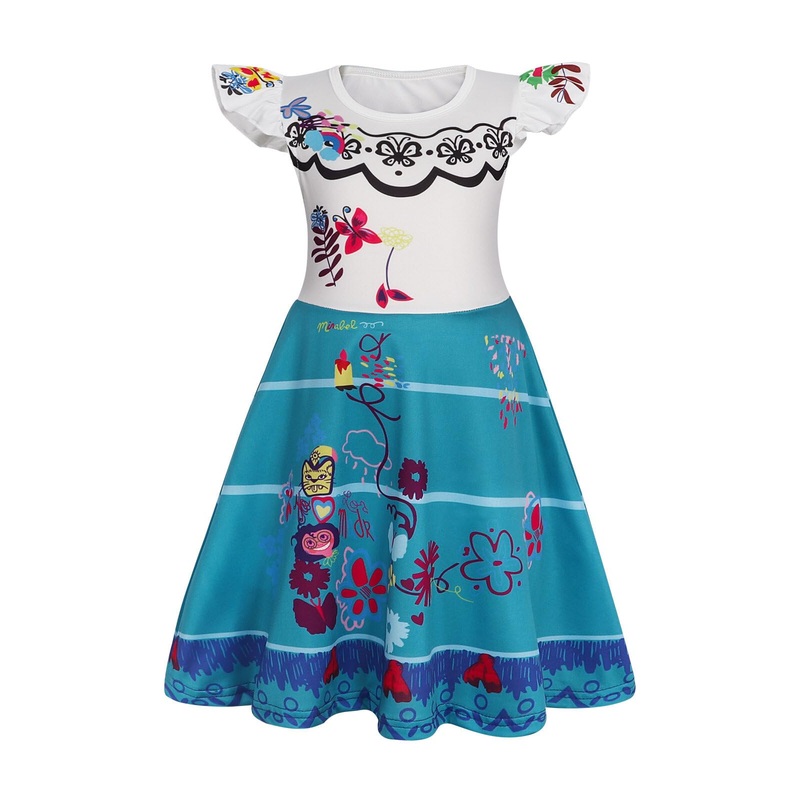 Sukyfecde Mirabel Dress For Toddler Girls Princess Costume Birthday Halloween Dress Up Role Play Outfits 4T White