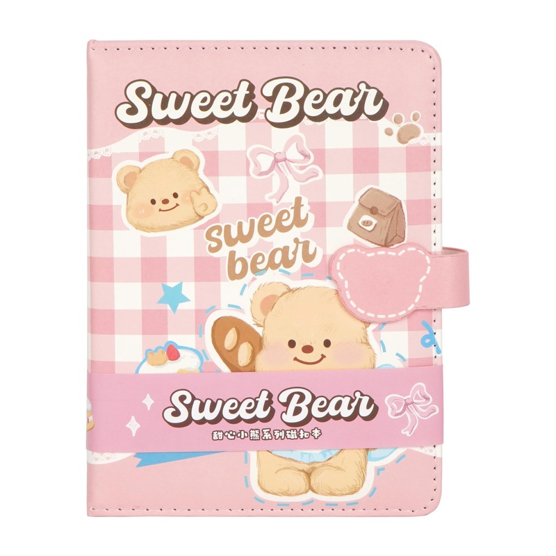 Zeph Hosea Cute Cartoon Notebook Kawaii Journal Notebook Japanese Sketchbook Leather Cover Diary Notepad Travel Notebook (Y-Pink