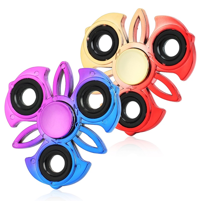 2 Pack Metal Fidget Spinner, High-Speed Stainless Steel Bearings For Focus, Stress & Anxiety Relief, Durable, Smooth Spin For Ad