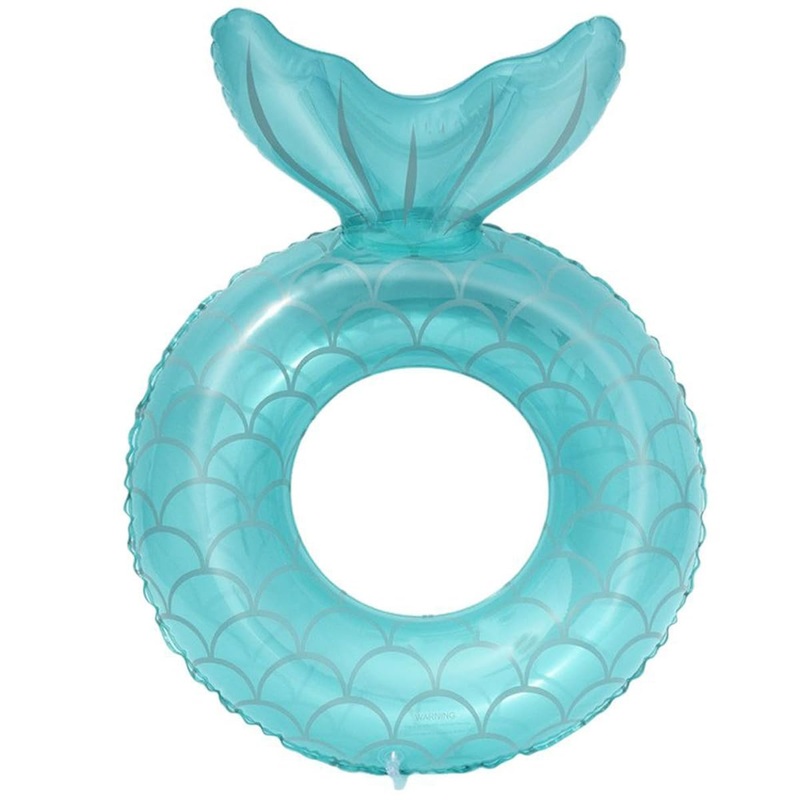Audaisyly Children Swimming Ring, Inflatable Pool Floats Swim Tube Raft Toy With Strip Mermaid Decorations Summer Water Fun Loun