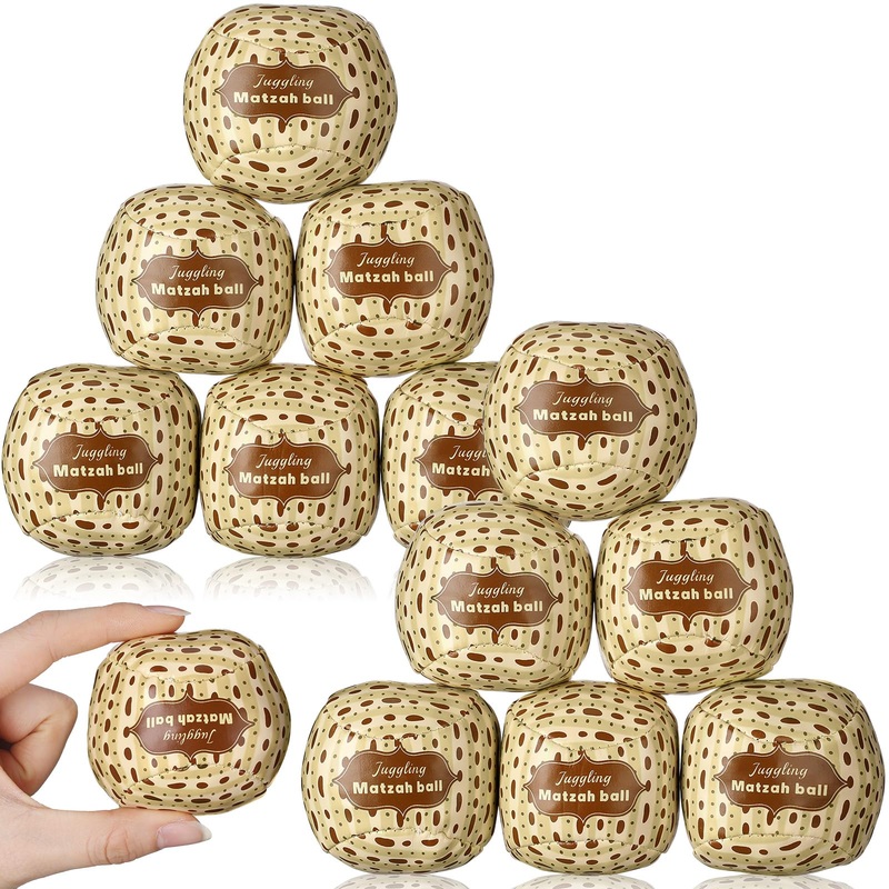Blueweenly 12 Packs Passover Matzah Juggling Balls Mini Juggling Matzah Balls Juggling Sets Circus Balls With Matzo Decor For Pe