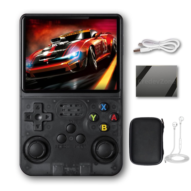 Credevzone R36S Handheld Game Console 3.5 Inch Retro Handheld Video Games Consoles Built-In Rechargeable Battery Portable Style