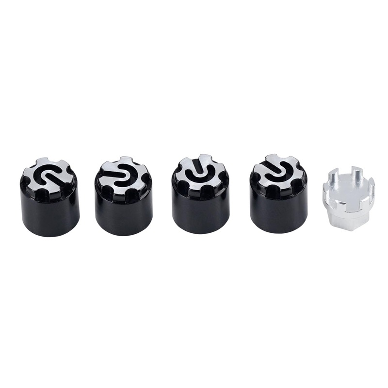 Djx 4Pcs Aluminum M4 Wheel Nut Center Cap Locking Hubs W/Tool For 1/10 Rc Crawler Traxxas Trx4 Axial Scx10 90046 D90 Redcat Gen7