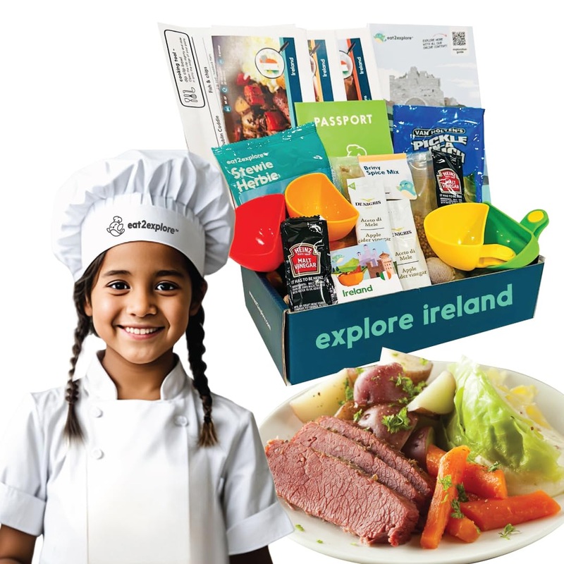 Eat2Explore Cooking Kits For Kids – Interactive & Educational Real Kids Cooking Kit With 3 Recipe Cards – (Ireland Edition)