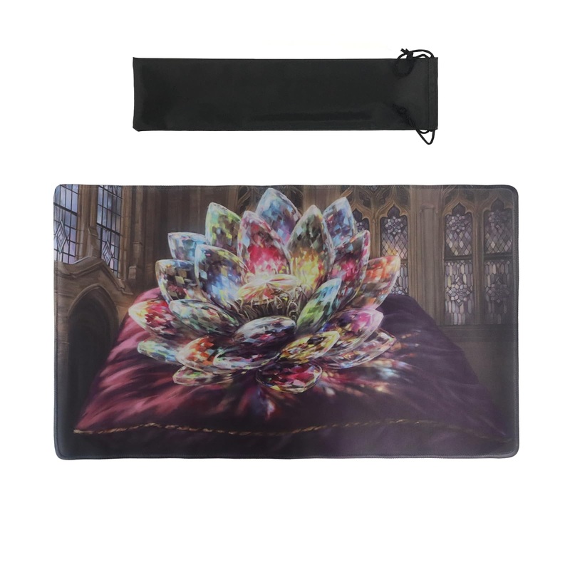 Gis Guardian Mtg Playmat 24 X 14 Inches, Non-Slip Rubber Card Game Playmats With Storage Bag, Tcg Playmat Mouse Pad (Lotus)