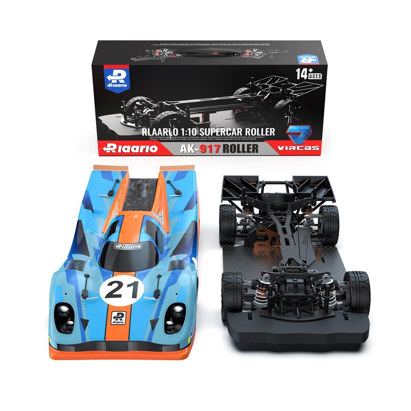 Lafpacy 1:10 Brushless Rc Car Roller For Adults With Carbon Fiber, 4X4 Hobby On-Road Race Car Roller With 1/8 Differential And A