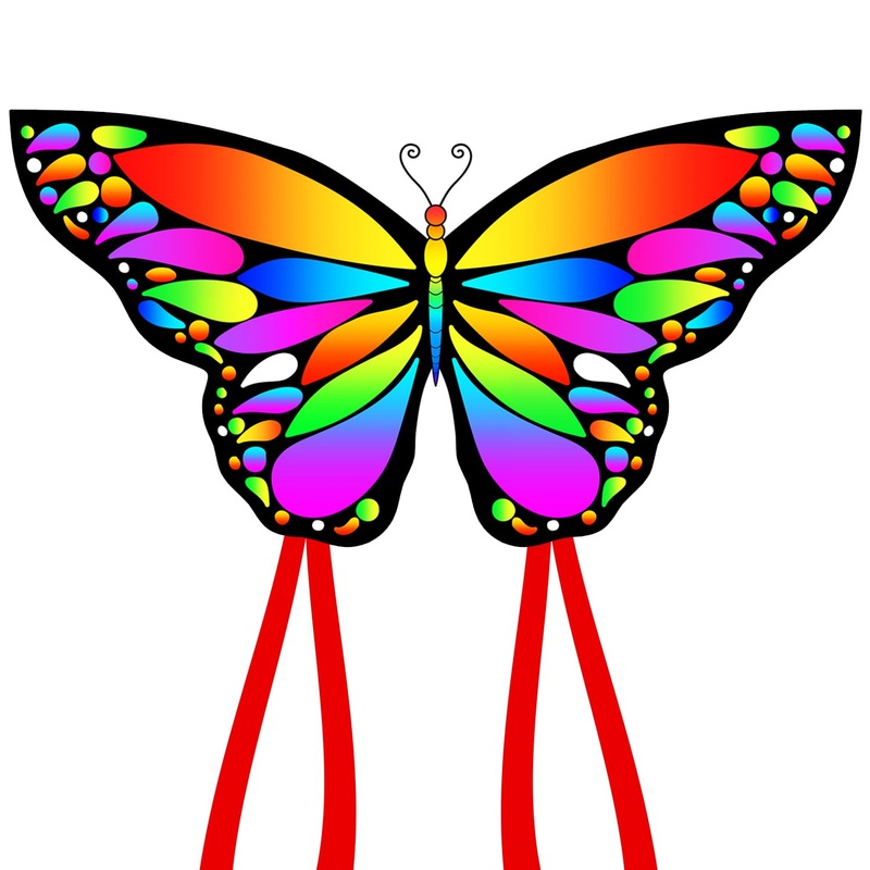 Lanrui Butterfly Kites For Kids & Adults,Easy To Fly Kite, Beginner Kites For Kids Ages 4-8,Beach Kite (Rainbow)