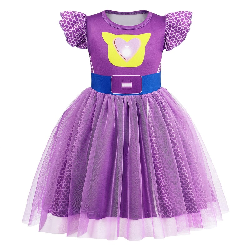 Marendyee Girls Kitties Dress Halloween Costume For Kids Tulle Mesh Cosplay Clothes