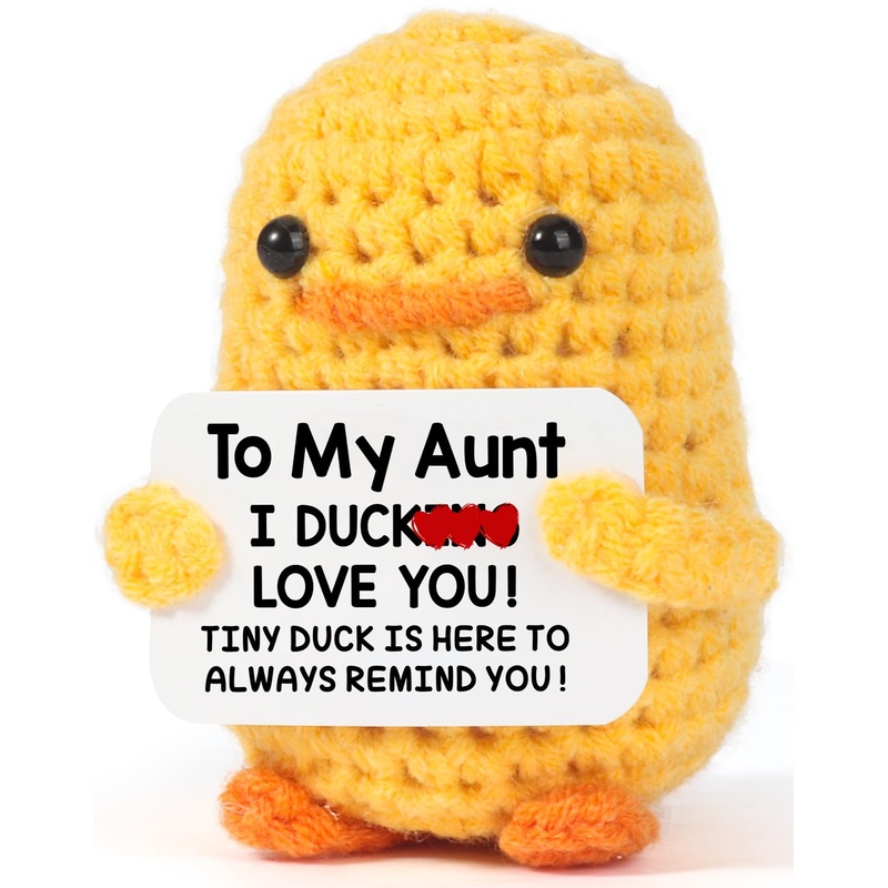 Mbl Funny Birthday Gifts For Aunt – To My Aunt, Handmade Crochet Small Cute Duck Doll For Aunt Auntie Birthday Mothers Day Chris