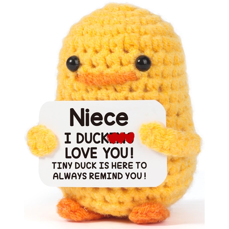Mbl Niece Gifts From Auntie Aunt – To My Niece Gift From Aunt, Funny Small Cute Emotional Positive Support Handmade Crochet Duck