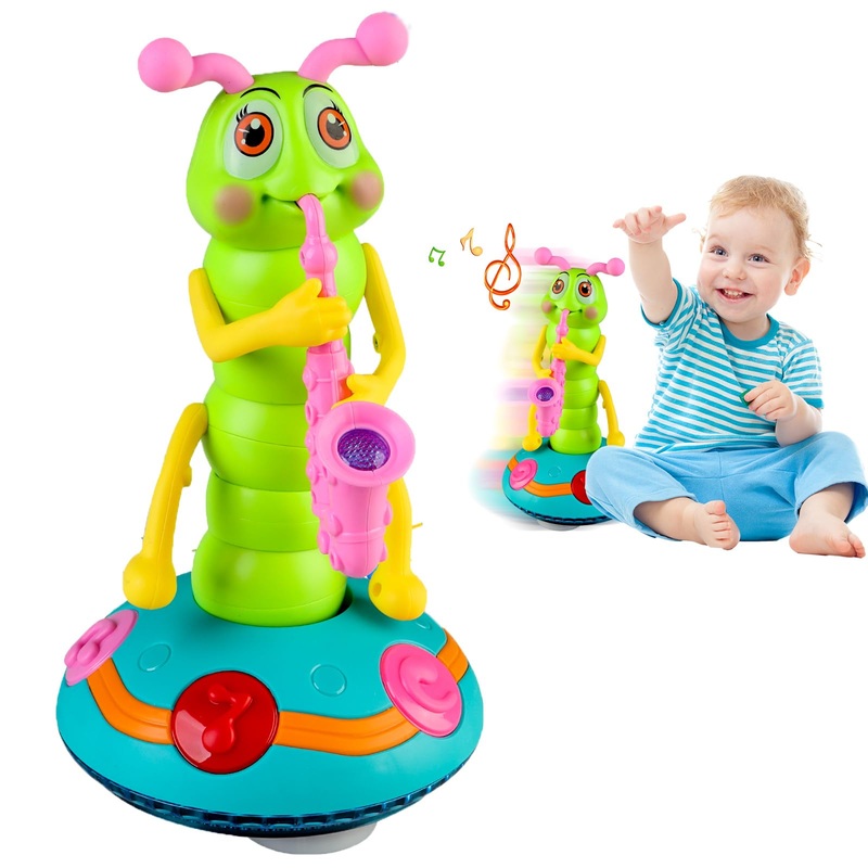 Musical Caterpillar, Crawling Toy Dancing Caterpillar, Dancing Saxophone Caterpillar Toy, Children’S Electric Caterpillar Saxoph