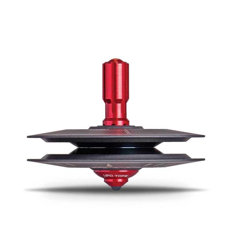 Plexity Labs Ufo Tops – Height 611 – Metal Spinning Top – Inspired By The 1986 Soviet Union Ufo Incident – Black Titanium Ufo Bo