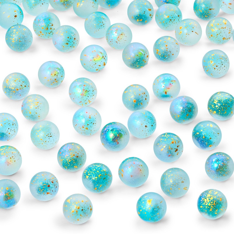 Poplay 120Pcs Glass Marbles Bulk, For Kids Marble Run Games, Vase Fillers, Blue