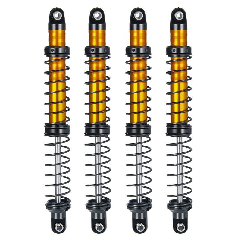 Que-T 4Pcs Aluminum Alloy Rc Shock Absorber For Axial Scx10 90046 D90 Trx4 Wraith 1/10 Crawler Car (120Mm)