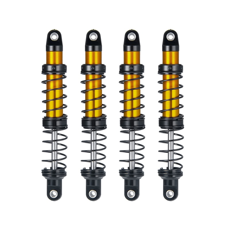 Que-T 4Pcs Aluminum Alloy Rc Shock Absorber For Axial Scx10 90046 D90 Trx4 Wraith 1/10 Crawler Car (90Mm)