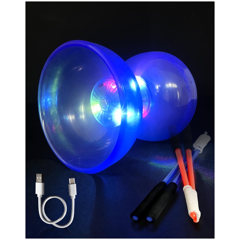Rechargeable Led Diabolo Toy Set – Lightweight, Durable, With Vibrant Light Effects – Perfect For Beginners And Performers – Com